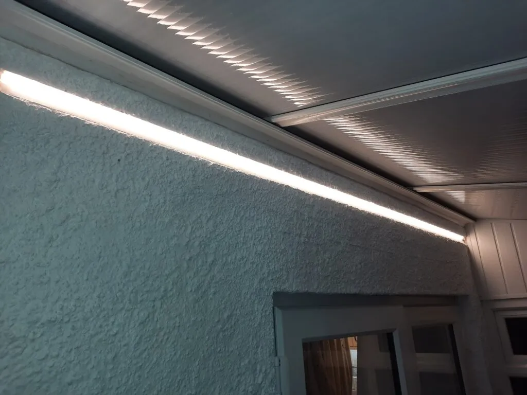 Bespoke LED lighting in conservatory, East Devon