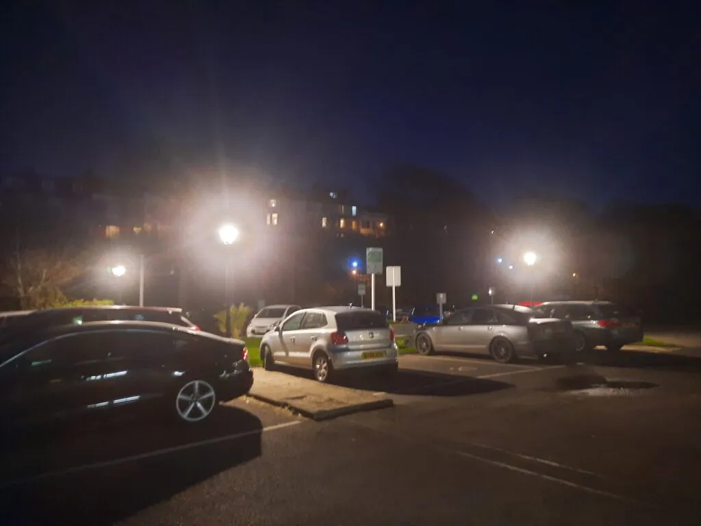 LED bollard lighting installation in hotel car park, East Devon